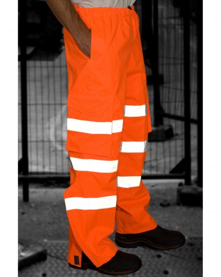 Leo Instow Breathable Executive Cargo Rain pants Hi-Vis Orange - Pracovní oděvy - Pracovní Oděvy 3XL-6XL