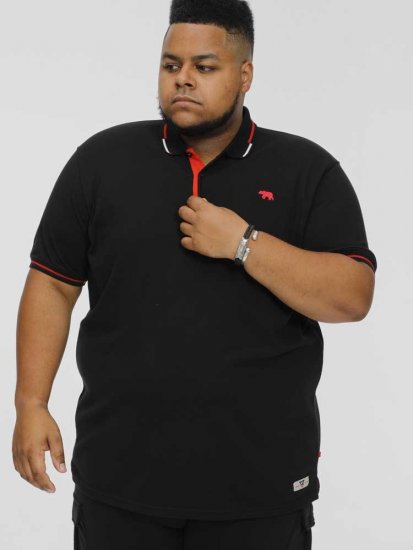 D555 SALFORD 2 Pique Polo Black - Polokošile - Polokošile 2XL-8XL - Trička s límečkem 2XL-8XL
