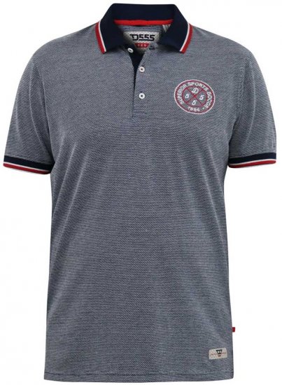 D555 KEMSTON Birds Eye Pique Polo Navy/White - Polokošile - Polokošile 2XL-8XL - Trička s límečkem 2XL-8XL