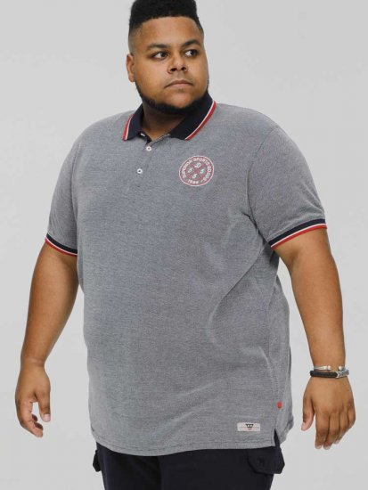 D555 KEMSTON Birds Eye Pique Polo Navy/White - Polokošile - Polokošile 2XL-8XL - Trička s límečkem 2XL-8XL
