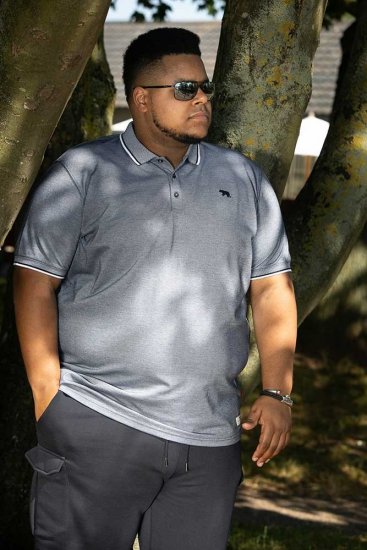 D555 GIBRALTAR Pique Polo Blue - Polokošile - Polokošile 2XL-8XL - Trička s límečkem 2XL-8XL