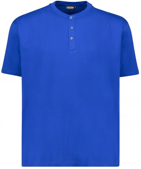 Adamo Silas Regular fit Serafino T-shirt Royal Blue - Trička - Trička nadměrné velikosti - 2XL-14XL