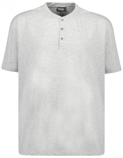 Adamo Silas Regular fit Serafino T-shirt Grey - Trička - Trička nadměrné velikosti - 2XL-14XL