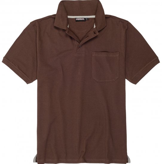 Adamo Klaas Regular fit Polo Shirt with Pocket Braun - Polokošile - Polokošile 2XL-8XL - Trička s límečkem 2XL-8XL
