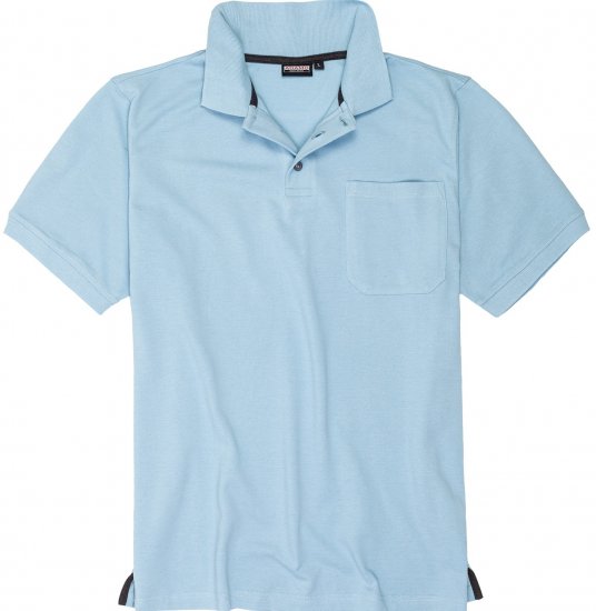 Adamo Klaas Regular fit Polo Shirt with Pocket Light Blue - Polokošile - Polokošile 2XL-8XL - Trička s límečkem 2XL-8XL