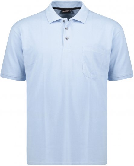 Adamo Klaas Regular fit Polo Shirt with Pocket Light Blue - Polokošile - Polokošile 2XL-8XL - Trička s límečkem 2XL-8XL