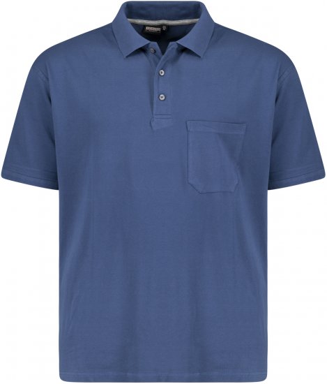 Adamo Klaas Regular fit Polo Shirt with Pocket Denim Blue - Polokošile - Polokošile 2XL-8XL - Trička s límečkem 2XL-8XL