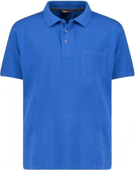Adamo Klaas Regular fit Polo Shirt with Pocket Azur Blue - Polokošile - Polokošile 2XL-8XL - Trička s límečkem 2XL-8XL