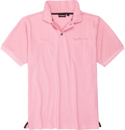 Adamo Klaas Regular fit Polo Shirt with Pocket Pink - Polokošile - Polokošile 2XL-8XL - Trička s límečkem 2XL-8XL