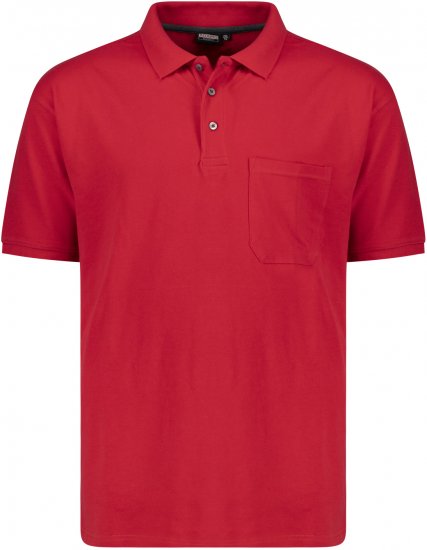 Adamo Klaas Regular fit Polo Shirt with Pocket Red - Polokošile - Polokošile 2XL-8XL - Trička s límečkem 2XL-8XL