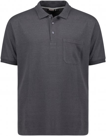 Adamo Klaas Regular fit Polo Shirt with Pocket Charcoal - Polokošile - Polokošile 2XL-8XL - Trička s límečkem 2XL-8XL