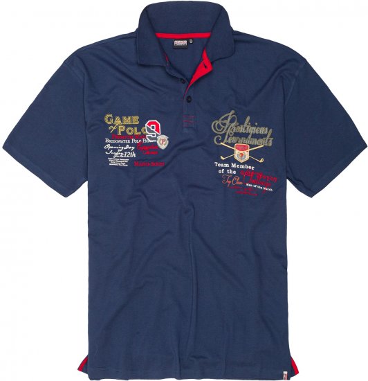 Adamo DURBAN Regular fit Polo Shirt Navy - Polokošile - Polokošile 2XL-8XL - Trička s límečkem 2XL-8XL