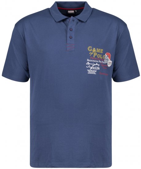 Adamo Perth Printed Polo Shirt Denim Blue - Polokošile - Polokošile 2XL-8XL - Trička s límečkem 2XL-8XL