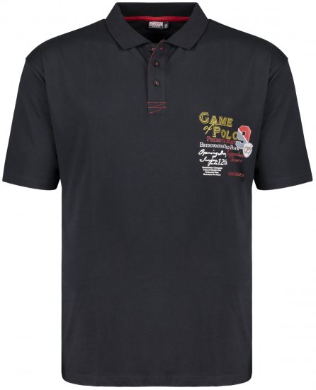 Adamo Perth Printed Polo Shirt Black - Polokošile - Polokošile 2XL-8XL - Trička s límečkem 2XL-8XL