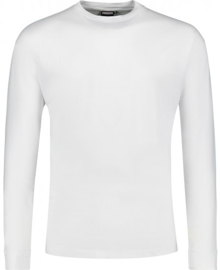Adamo Floyd Comfort fit Long sleeve T-shirt White - Trička - Trička nadměrné velikosti - 2XL-14XL