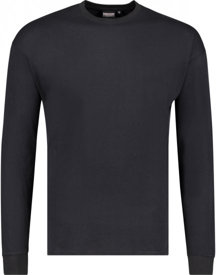 Adamo Floyd Comfort fit Long sleeve T-shirt Black - Trička - Trička nadměrné velikosti - 2XL-14XL