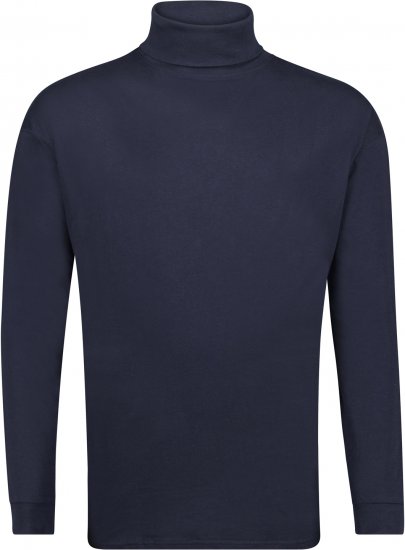 Adamo Fabio Comfort fit Turtleneck Long sleeve T-shirt Navy - Trička - Trička nadměrné velikosti - 2XL-14XL