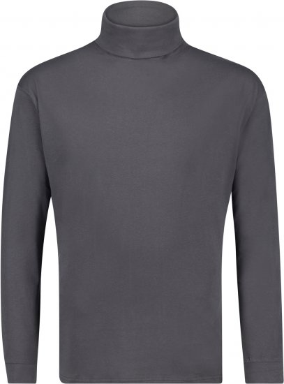 Adamo Fabio Comfort fit Turtleneck Long sleeve T-shirt Charcoal - Trička - Trička nadměrné velikosti - 2XL-14XL