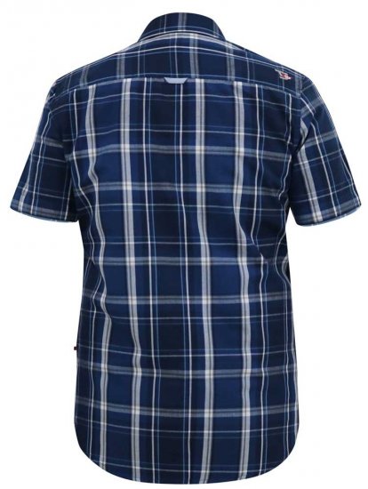 D555 HADSTOCK Check Button Down Collar S/S Shirt Navy - Košile - Košile 2XL-10XL