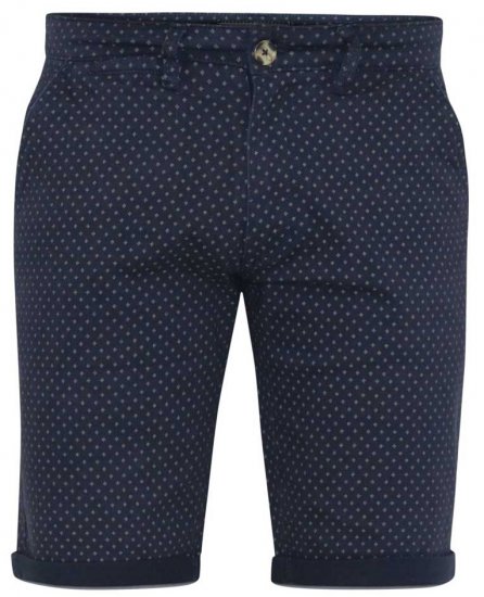 D555 DUDLEY AO Printed Stretch Chino Shorts Navy - Šortky - Šortky Nadměrné Velikosti W40-W60