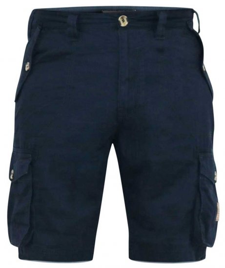 D555 RODNEY Cotton Cargo Shorts Navy - Šortky - Šortky Nadměrné Velikosti W40-W60