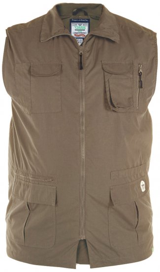 D555 Enzo Multi Pocket Waistcoat Brown - Sportovní oblečení - Sportovní Oblečení 2XL-10XL