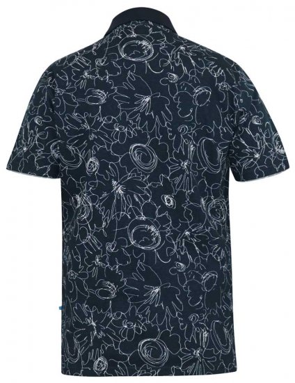 D555 ROLAND Printed Polo Shirt Navy - Polokošile - Polokošile 2XL-8XL - Trička s límečkem 2XL-8XL