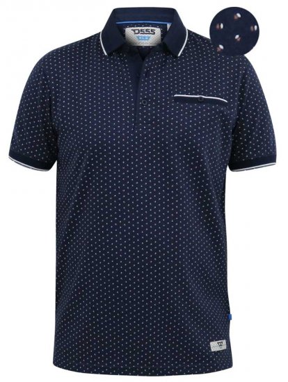 D555 DARWIN AO Printed Polo Shirt Navy - Polokošile - Polokošile 2XL-8XL - Trička s límečkem 2XL-8XL