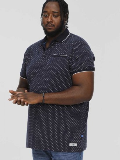 D555 DARWIN AO Printed Polo Shirt Navy - Polokošile - Polokošile 2XL-8XL - Trička s límečkem 2XL-8XL