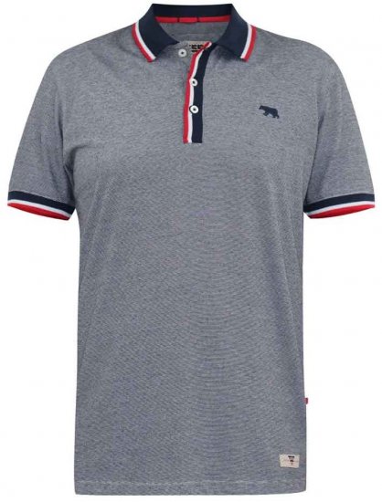 D555 BAYTON 2 Fine Stripe Jersey Polo Grey - Polokošile - Polokošile 2XL-8XL - Trička s límečkem 2XL-8XL