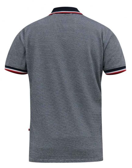 D555 BAYTON 2 Fine Stripe Jersey Polo Grey - Polokošile - Polokošile 2XL-8XL - Trička s límečkem 2XL-8XL