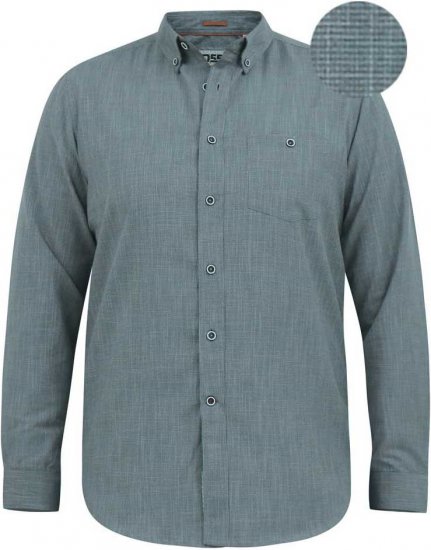D555 RADCLIFFE Cross Hatch Soft Touch Slub Long Sleeve Shirt With Chest Patch Pocket Charcoal - Košile - Košile 2XL-10XL
