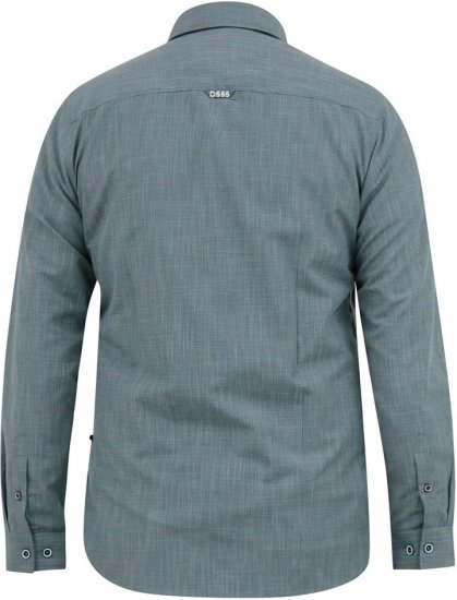 D555 RADCLIFFE Cross Hatch Soft Touch Slub Long Sleeve Shirt With Chest Patch Pocket Charcoal - Košile - Košile 2XL-10XL