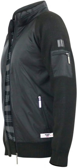 D555 MARSDEN Hybrid Knitted Jacket With Bonded Fleece Lining Black - Bundy - Bundy Nadměrné Velikosti - 2XL-8XL