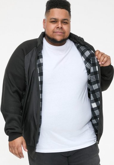 D555 MARSDEN Hybrid Knitted Jacket With Bonded Fleece Lining Black - Bundy - Bundy Nadměrné Velikosti - 2XL-8XL