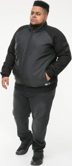 D555 MARSDEN Hybrid Knitted Jacket With Bonded Fleece Lining Black - Bundy - Bundy Nadměrné Velikosti - 2XL-8XL