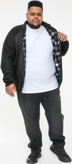 D555 MARSDEN Hybrid Knitted Jacket With Bonded Fleece Lining Black - Bundy - Bundy Nadměrné Velikosti - 2XL-8XL