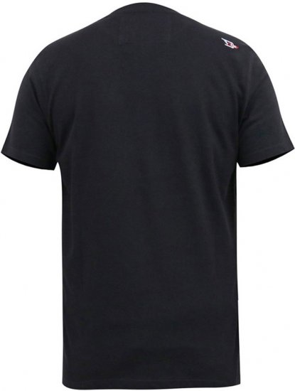 D555 EDWALTON NYCTY Camo Printed Crew Neck T-Shirt Washed Black - Trička - Trička nadměrné velikosti - 2XL-14XL