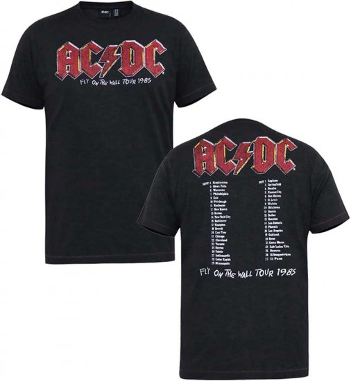 D555 JAILBREAK Official Ac/Dc Printed T-Shirt With Front And Back Print - Black - Trička - Trička nadměrné velikosti - 2XL-14XL