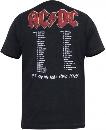 D555 JAILBREAK Official Ac/Dc Printed T-Shirt With Front And Back Print - Black - Trička - Trička nadměrné velikosti - 2XL-14XL