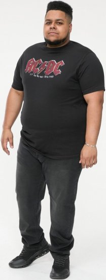 D555 JAILBREAK Official Ac/Dc Printed T-Shirt With Front And Back Print - Black - Trička - Trička nadměrné velikosti - 2XL-14XL