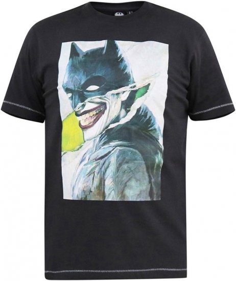D555 MARTIN Official Batman Printed T-Shirt Washed Black - Trička - Trička nadměrné velikosti - 2XL-14XL