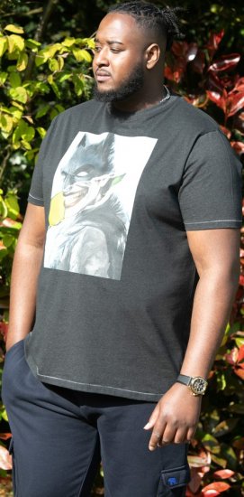 D555 MARTIN Official Batman Printed T-Shirt Washed Black - Trička - Trička nadměrné velikosti - 2XL-14XL