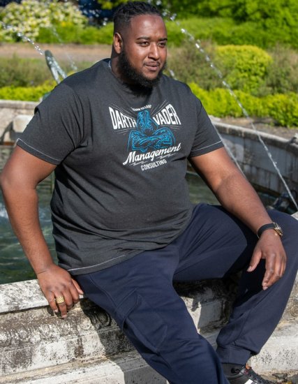 D555 SOLO Official Star Wars Management Consulting Printed T-Shirt Black Reno - Trička - Trička nadměrné velikosti - 2XL-14XL