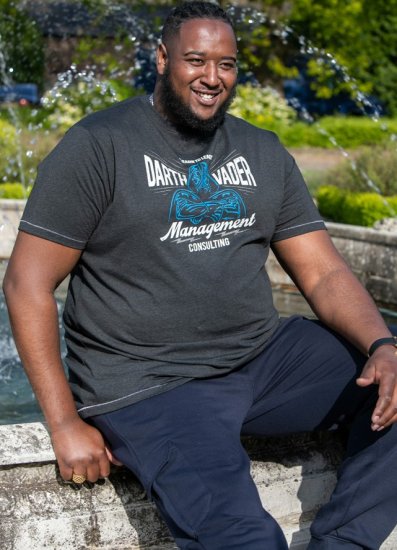 D555 SOLO Official Star Wars Management Consulting Printed T-Shirt Black Reno - Trička - Trička nadměrné velikosti - 2XL-14XL