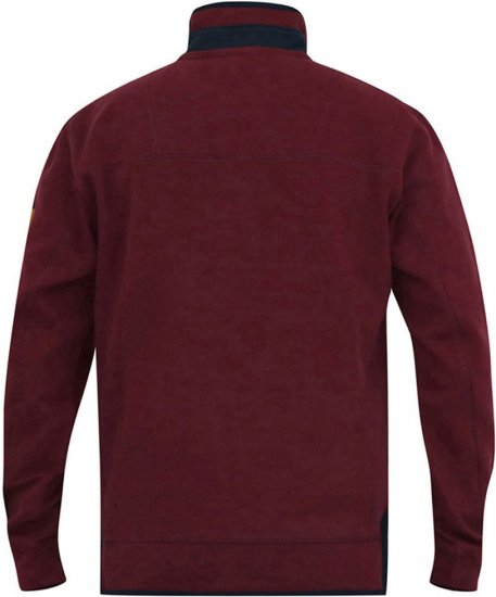 D555 HIRALDO Quarter Neck Pique Fleece Sweatshirt With Chest Embroidery Red - Mikiny & mikiny s kapucí - Mikiny & Mikiny s kapucí 2XL-12XL