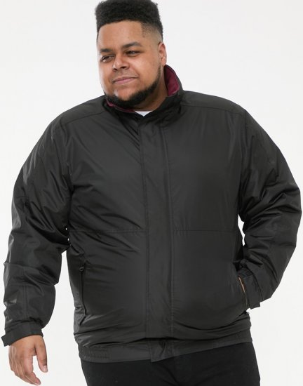 D555 Rudy Showerproof Fleece Lined Jacket With Packaway Hood - Black - Bundy - Bundy Nadměrné Velikosti - 2XL-8XL