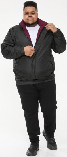 D555 Rudy Showerproof Fleece Lined Jacket With Packaway Hood - Black - Bundy - Bundy Nadměrné Velikosti - 2XL-8XL