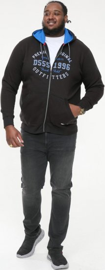 D555 LINGARD Full Zip Hoody With Original Chest Print Black - Mikiny & mikiny s kapucí - Mikiny & Mikiny s kapucí 2XL-12XL