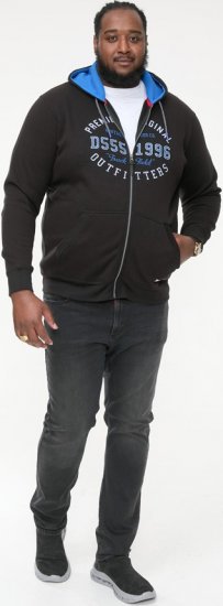 D555 LINGARD Full Zip Hoody With Original Chest Print Black - Mikiny & mikiny s kapucí - Mikiny & Mikiny s kapucí 2XL-12XL